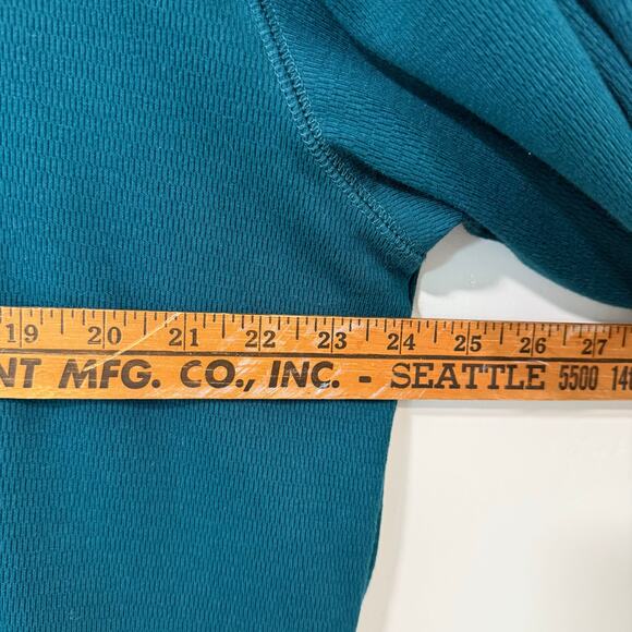 Carhartt Men's Relaxed Fit Heavyweight Long-Sleeve 1/2 Zip Thermal Shirt Teal XL - Picture 7 of 8